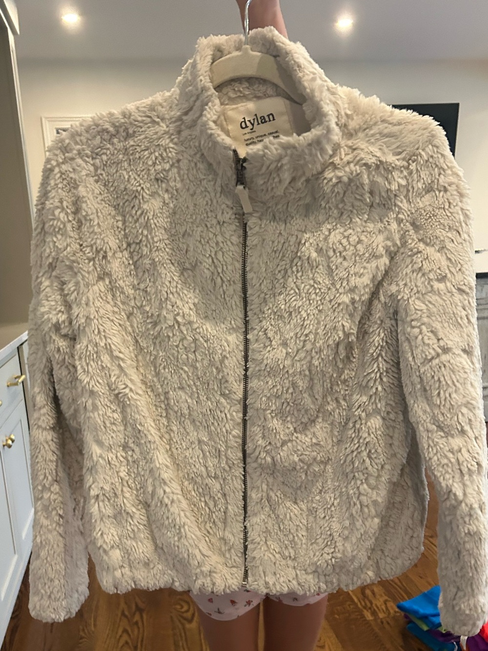 dylan Cozy Plush Zip-Up Jacket in Cream
